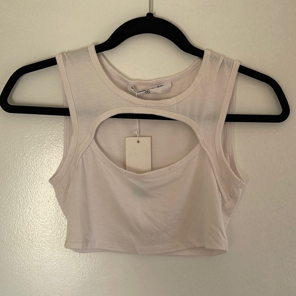 LF Sam and Alivia White Crop Top NWT